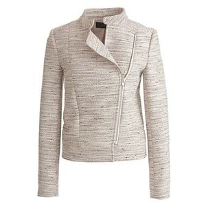 J.Crew Asymmetrical Zip Jacket Pink Pepper Tweed 6